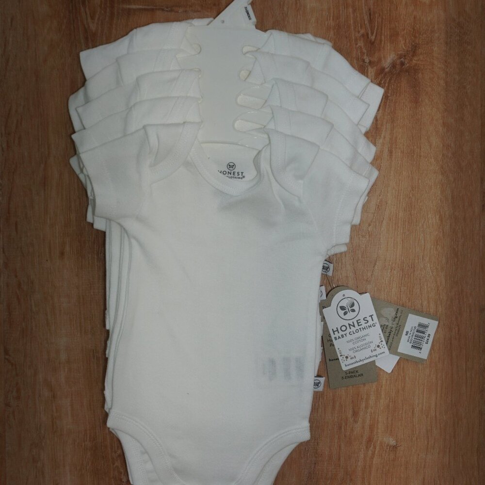 NWT 5 pack bodysuits, Newborn, Honest Baby Clothing, organic cotton